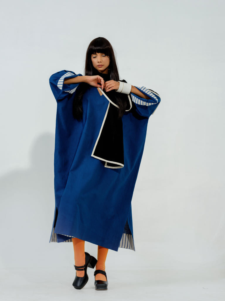 Jasmine CB Dress cotton matty dresses by Stoique in electric blue, black, natural for women Worldwide