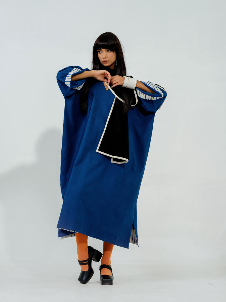 Jasmine CB Dress cotton matty dresses by Stoique in electric blue, black, natural for women Worldwide
