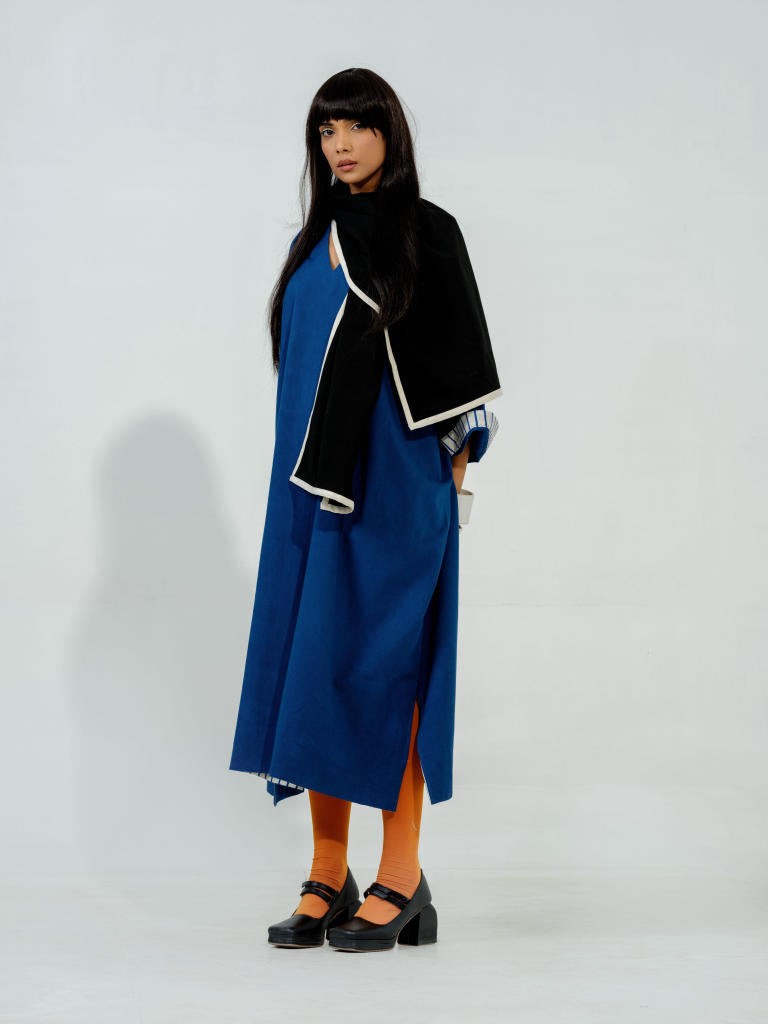 Jasmine CB Dress cotton matty dresses by Stoique in electric blue, black, natural for women Worldwide