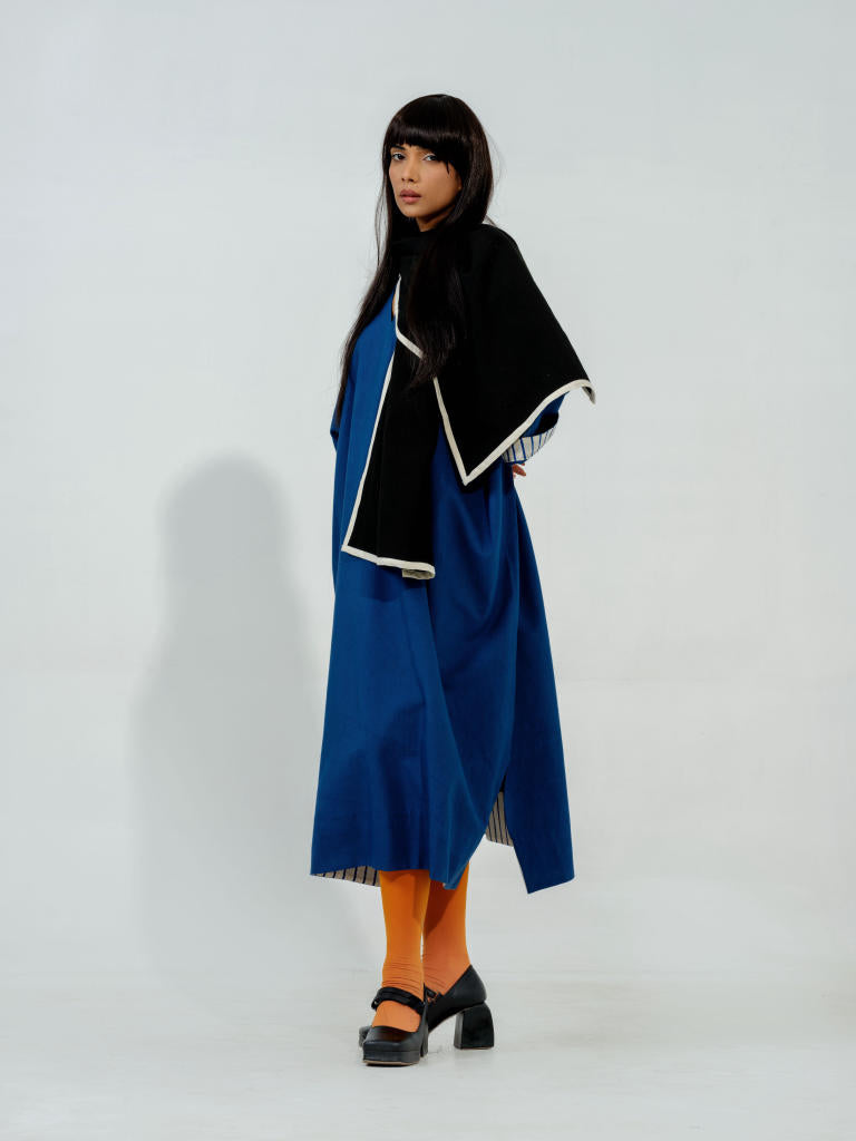 Jasmine CB Dress cotton matty dresses by Stoique in electric blue, black, natural for women Worldwide