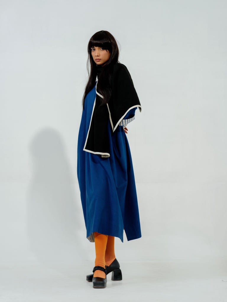 Jasmine CB Dress cotton matty dresses by Stoique in electric blue, black, natural for women Worldwide