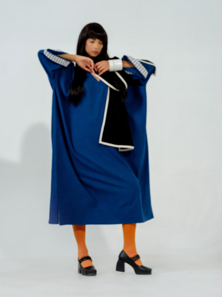 Jasmine CB Dress cotton matty dresses by Stoique in electric blue, black, natural for women Worldwide