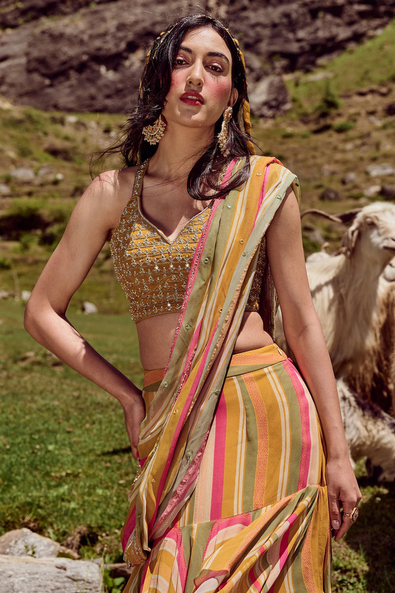 Jessica Saree Set georgettte by Paulmi & Harsh-kahan Sep'26 in multi-color for women Worldwide