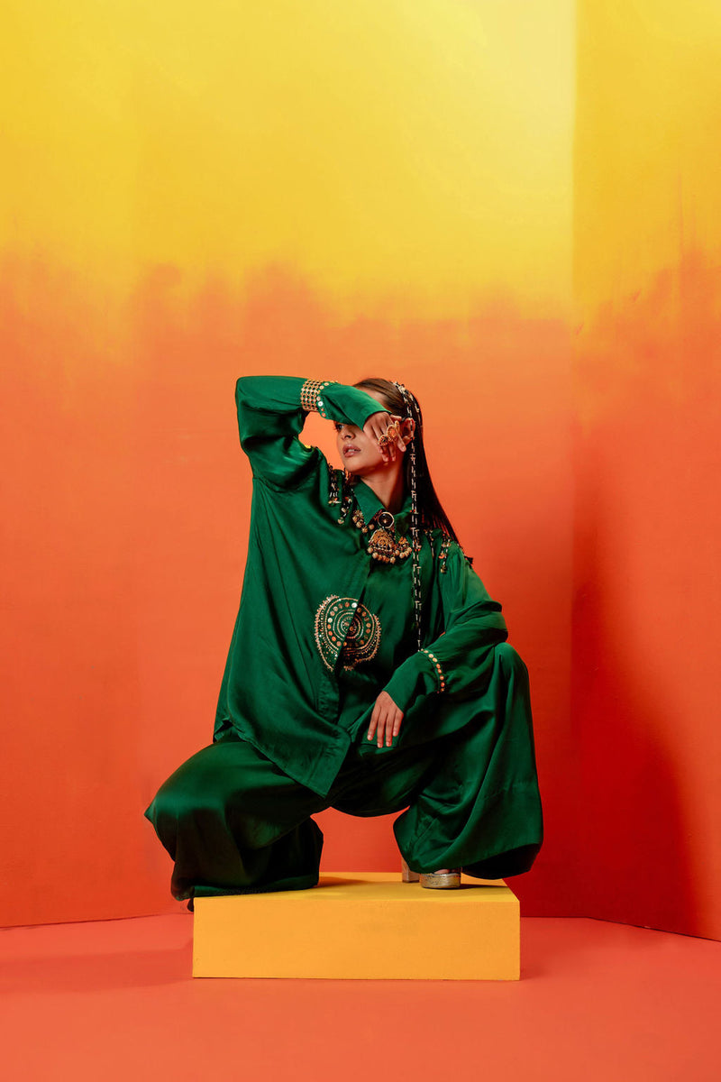 Vani Green Festive Co-ord Set