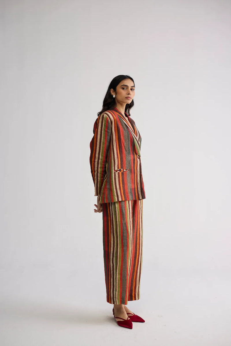 JILIAN BLAZER & PANTS SET linen co-ord set by YAM in multicolor for women Worldwide