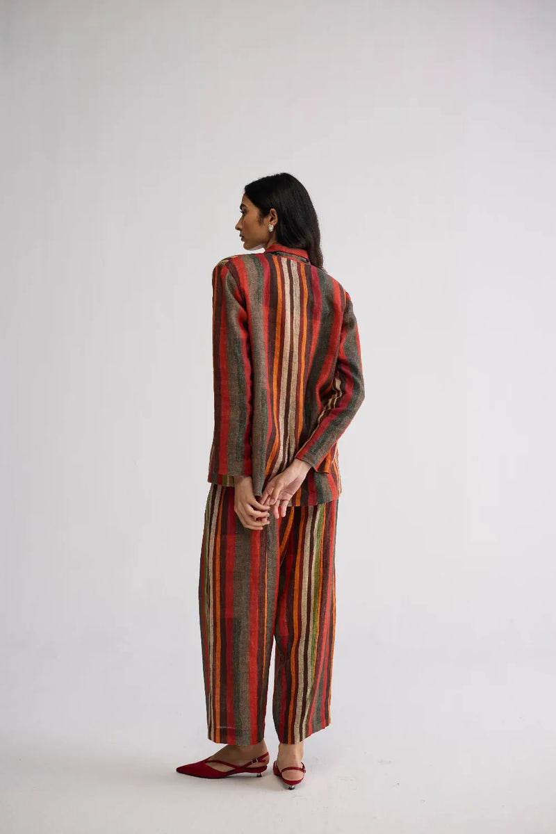 JILIAN BLAZER & PANTS SET linen co-ord set by YAM in multicolor for women Worldwide