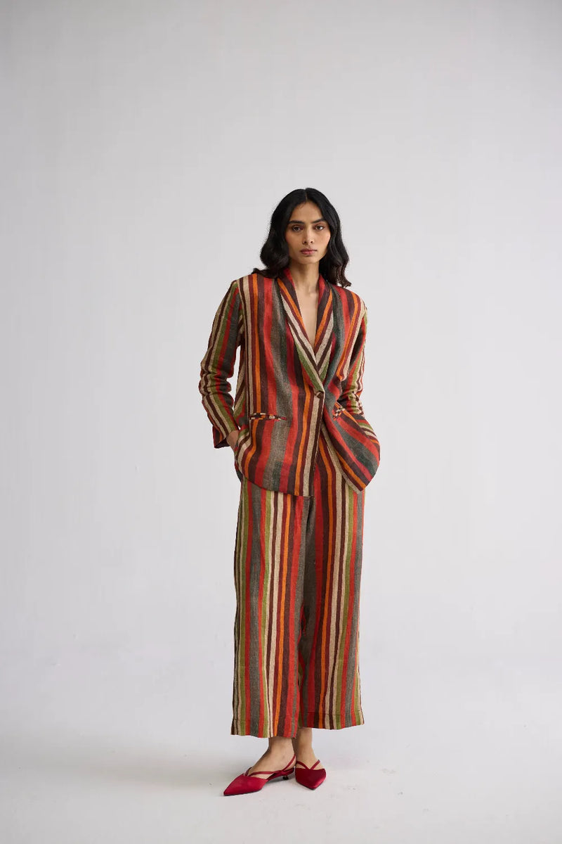 JILIAN BLAZER & PANTS SET linen co-ord set by YAM in multicolor for women Worldwide