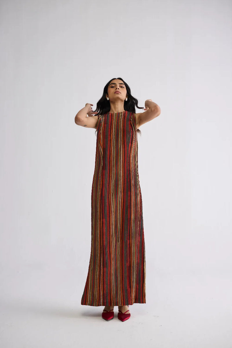 JILIAN CREPE PINTUCKS DRESS crepe dress by YAM in multicolor for women Worldwide