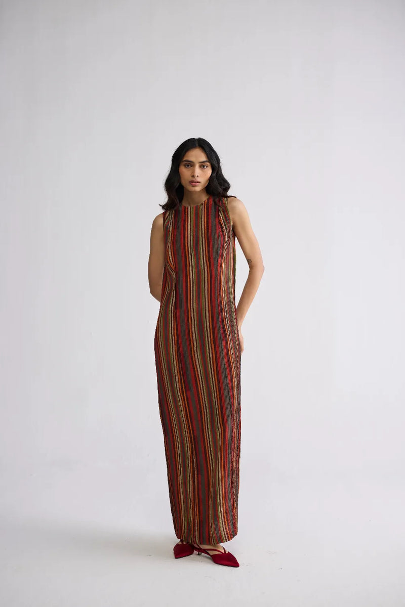 JILIAN CREPE PINTUCKS DRESS crepe dress by YAM in multicolor for women Worldwide