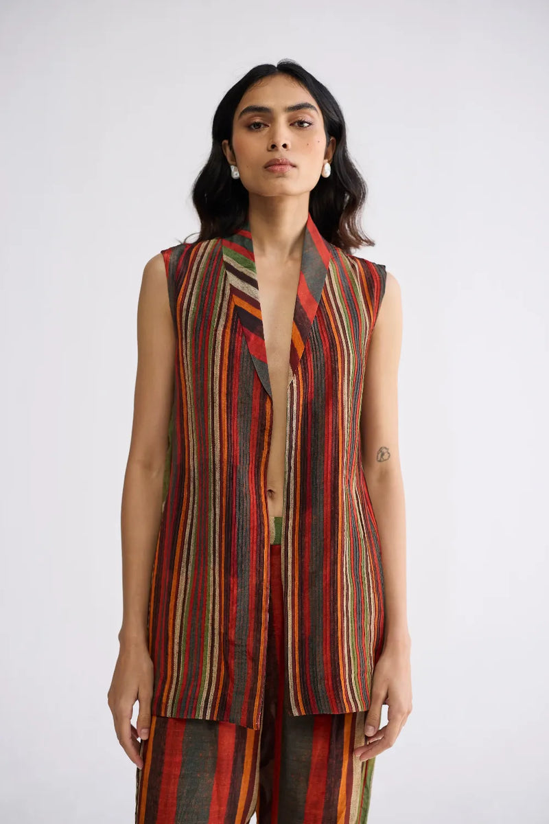 JILIAN PINTUCKS JACKET & PANTS SET crepe co-ord set by YAM in multicolor for women Worldwide