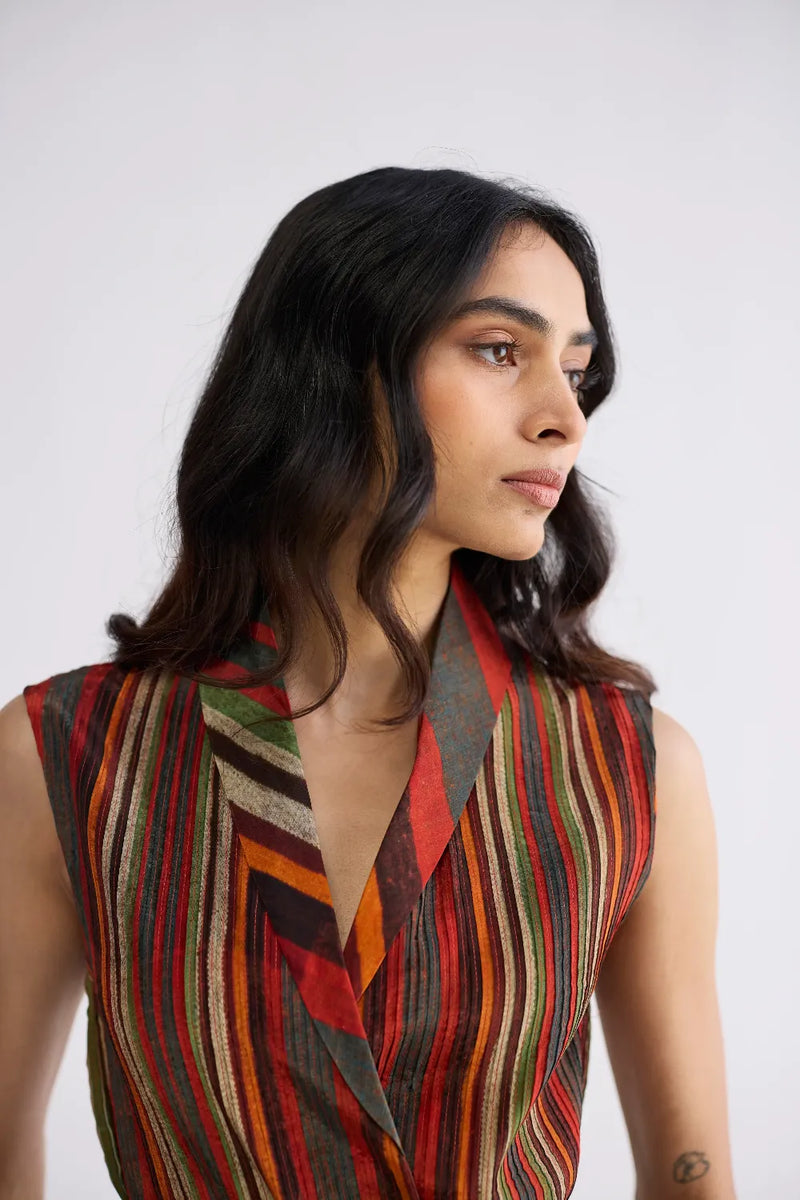 JILIAN PINTUCKS JACKET & PANTS SET crepe co-ord set by YAM in multicolor for women Worldwide