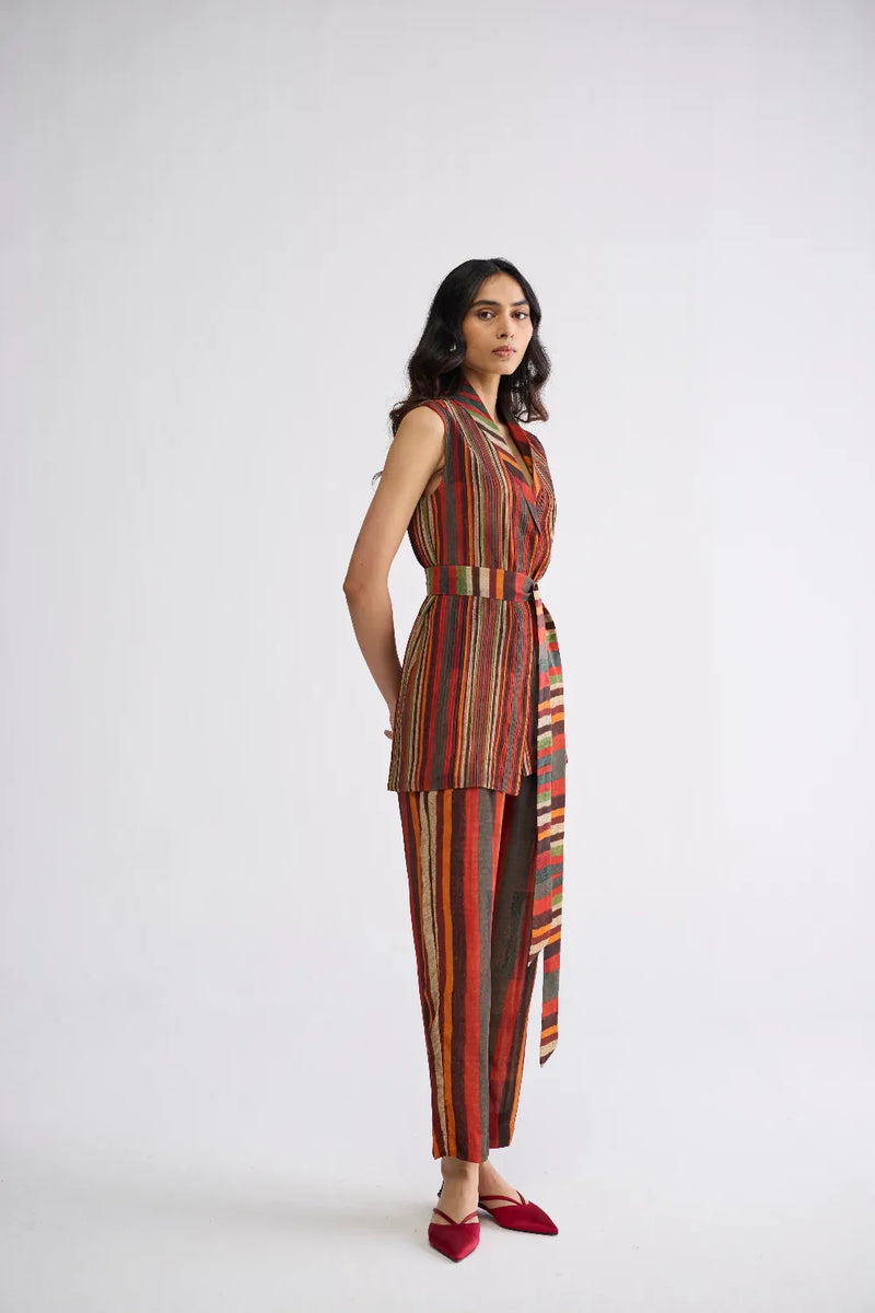 JILIAN PINTUCKS JACKET & PANTS SET crepe co-ord set by YAM in multicolor for women Worldwide