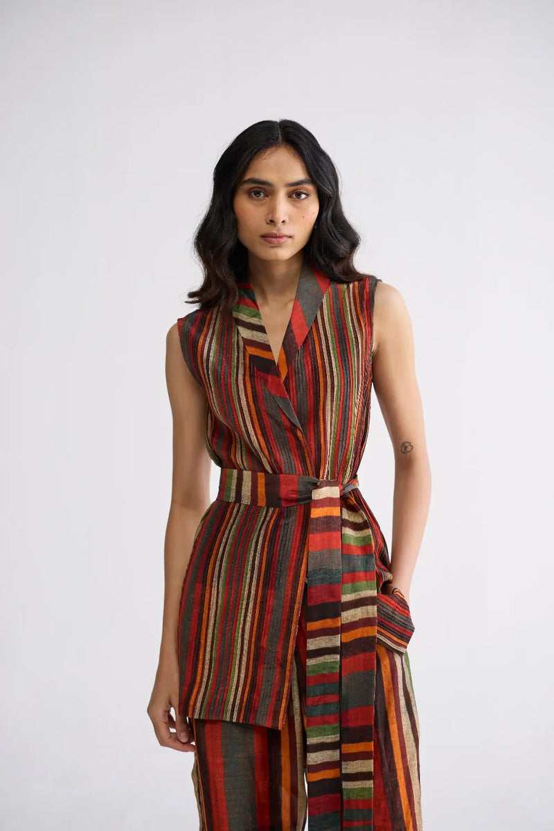 JILIAN PINTUCKS JACKET & PANTS SET crepe co-ord set by YAM in multicolor for women Worldwide