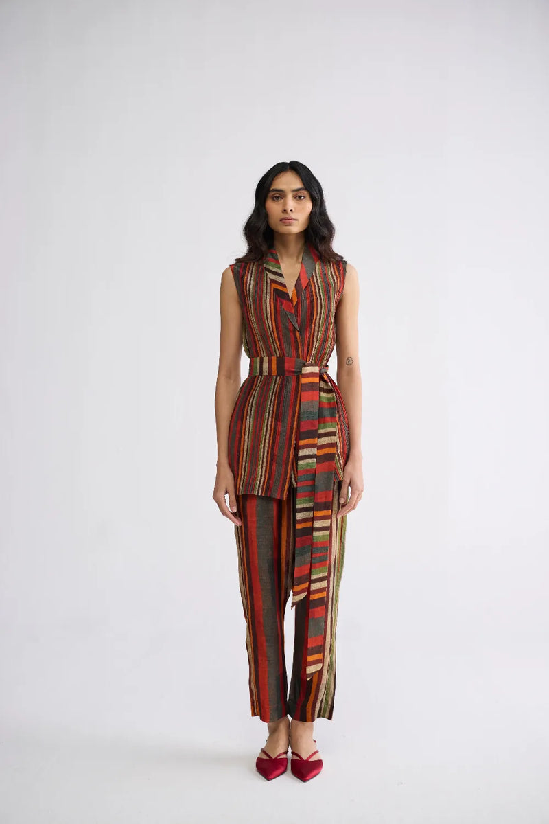 JILIAN PINTUCKS JACKET & PANTS SET crepe co-ord set by YAM in multicolor for women Worldwide