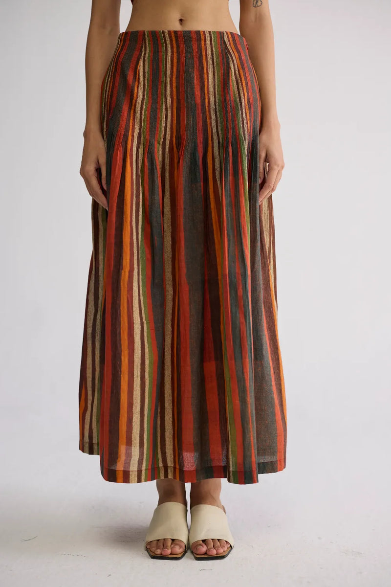 JILIAN TOP & PINTUCKS SKIRT SET cotton cambric co-ord set by YAM in multicolor for women Worldwide