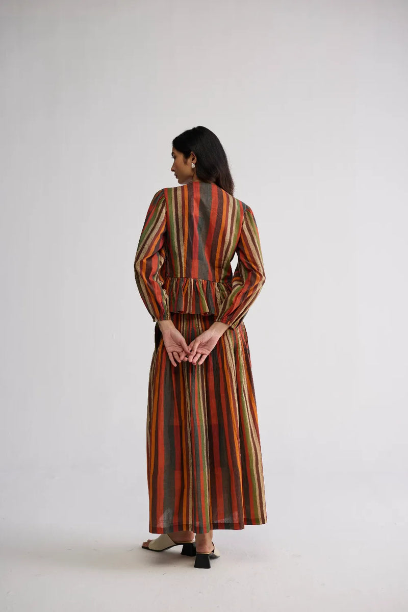 JILIAN TOP & PINTUCKS SKIRT SET cotton cambric co-ord set by YAM in multicolor for women Worldwide