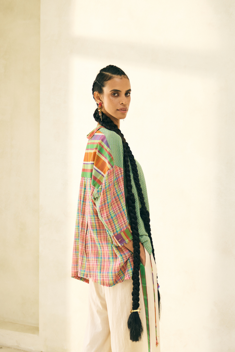 Jimmy Shirt cotton by SWATTI KAPOOR in multi color for women Worldwide