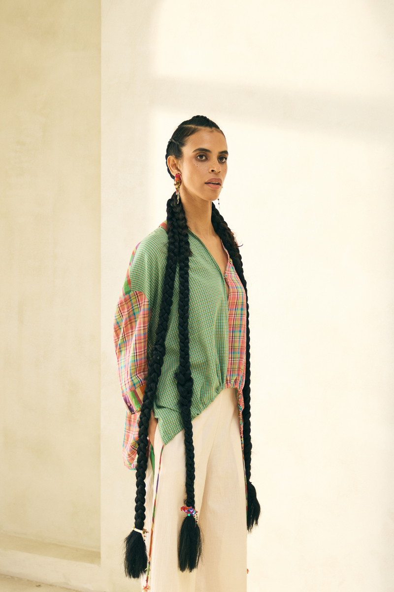 Jimmy Shirt cotton by SWATTI KAPOOR in multi color for women Worldwide
