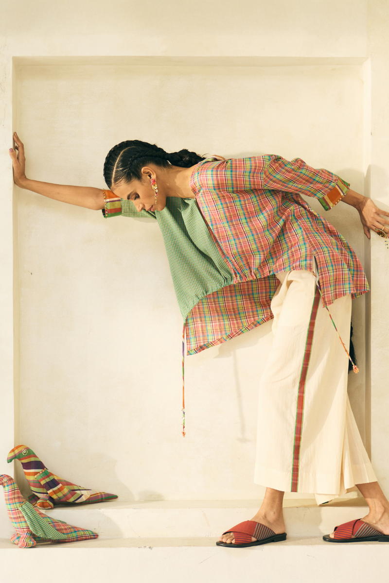 Jimmy Shirt cotton by SWATTI KAPOOR in multi color for women Worldwide
