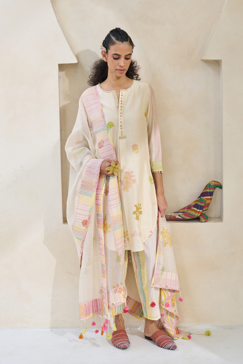 Jinger Set chanderi by SWATTI KAPOOR in multi color for women Worldwide