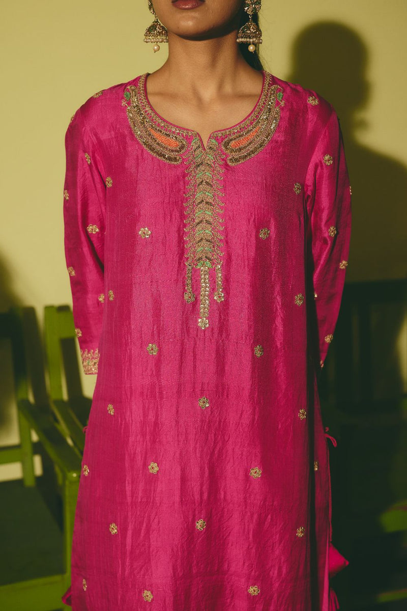 JIYA & ESHNA KURTA & PANT silk by Rashika Mittal in multi color for women Worldwide