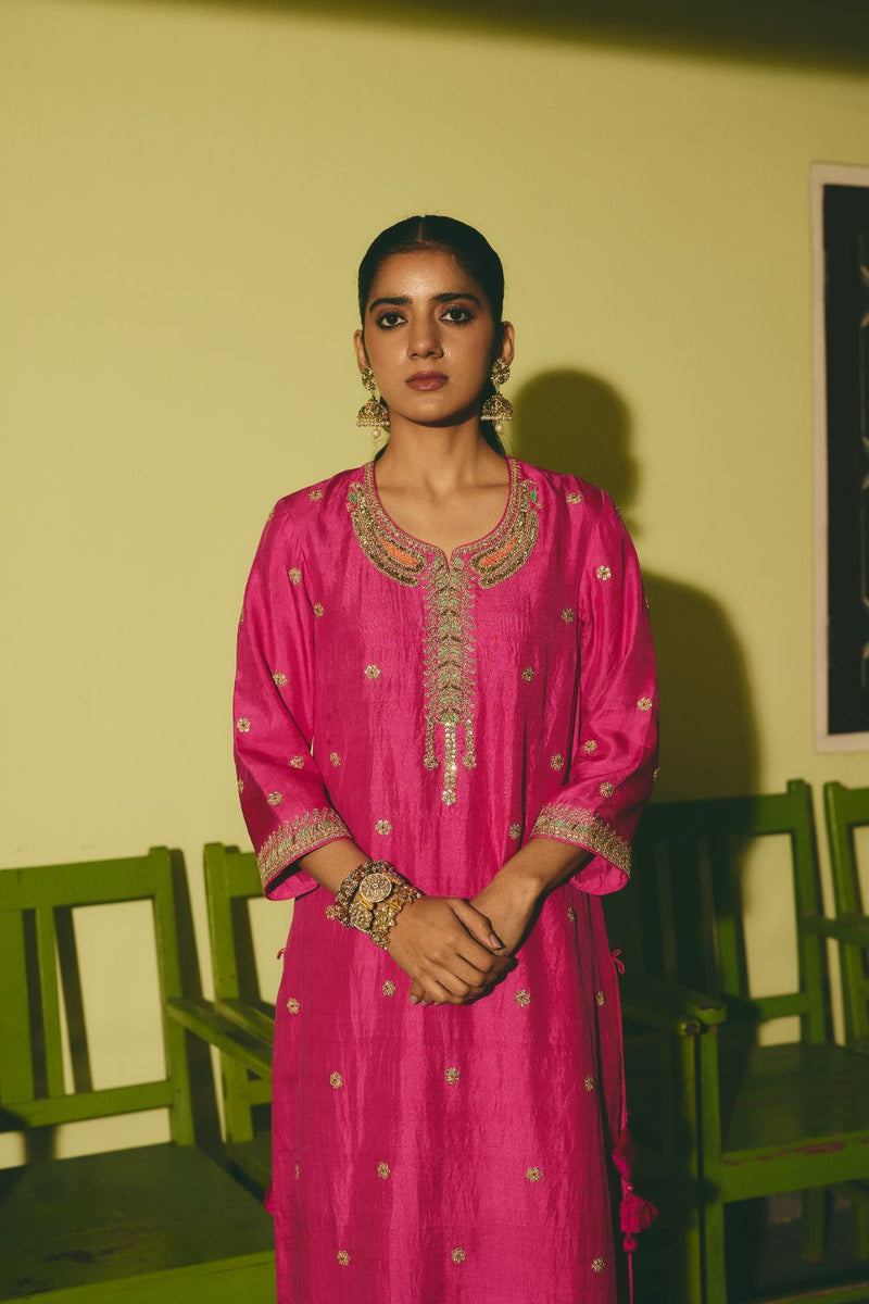JIYA & ESHNA KURTA & PANT silk by Rashika Mittal in multi color for women Worldwide