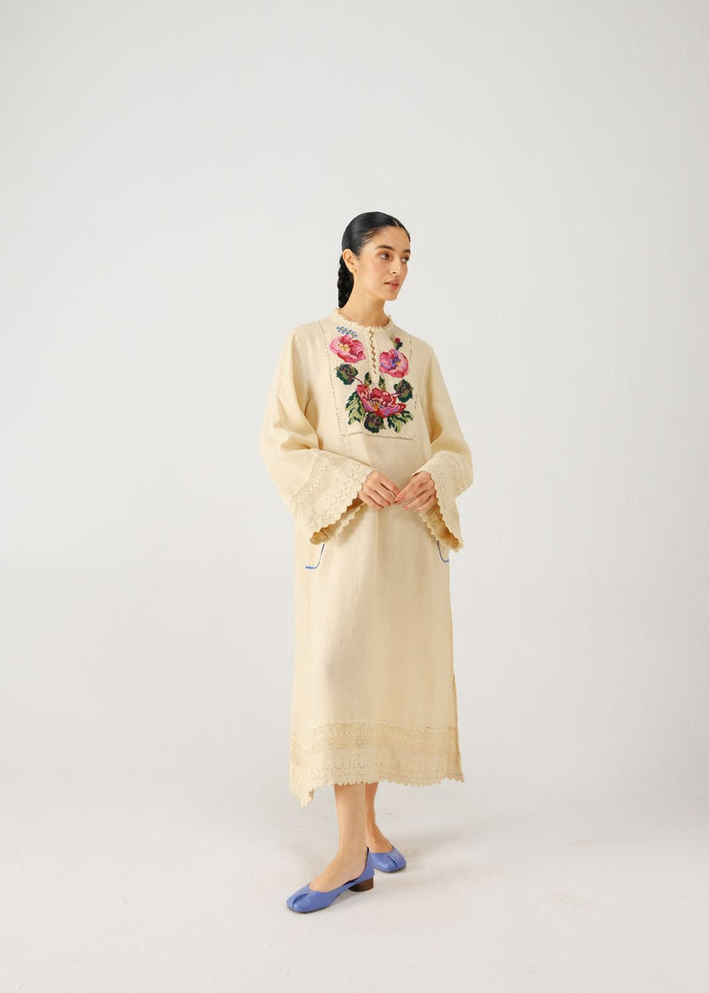 Jolene dress-Ivory Rose Embroidery by CORD for women Worldwide