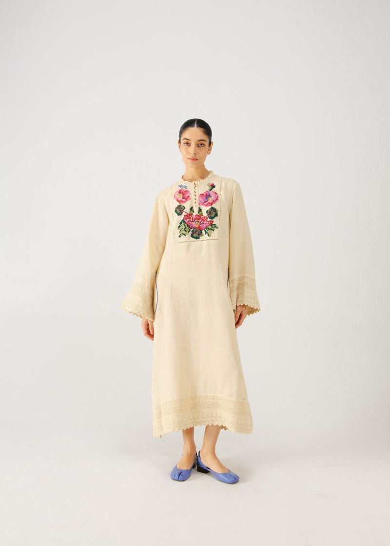Jolene dress-Ivory Rose Embroidery by CORD for women Worldwide