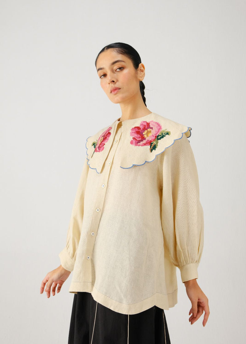 Julia top-Ivory rose emb. by CORD for women Worldwide