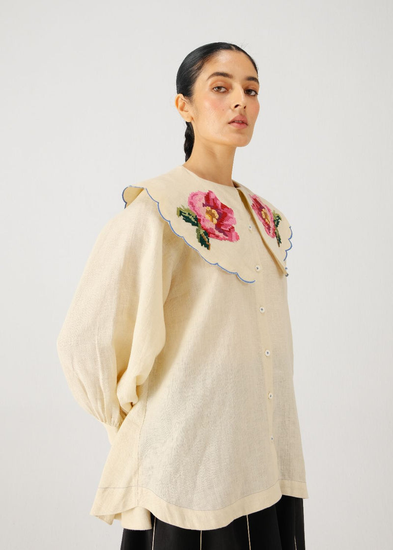 Julia top-Ivory rose emb. by CORD for women Worldwide