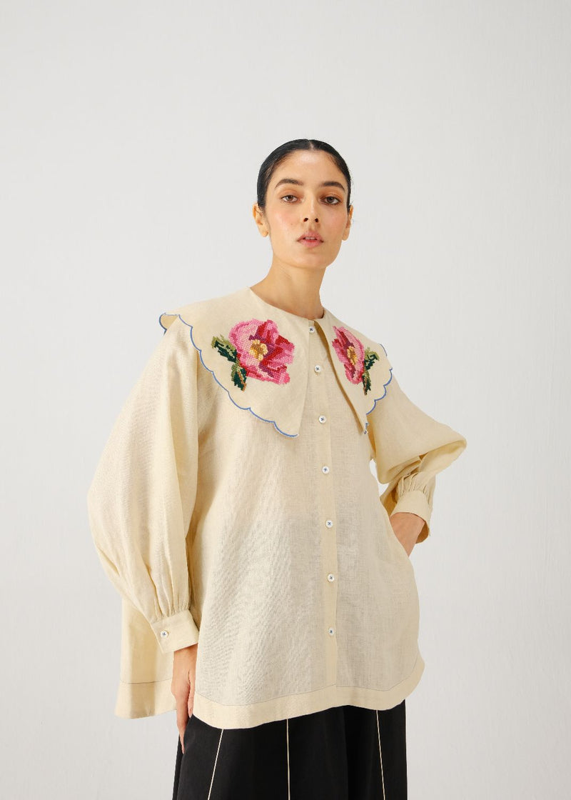 Julia top-Ivory rose emb. by CORD for women Worldwide