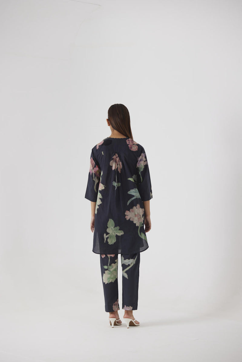 JULIET BLACK KURTA SET cotton by Yam in black color for women Worldwide