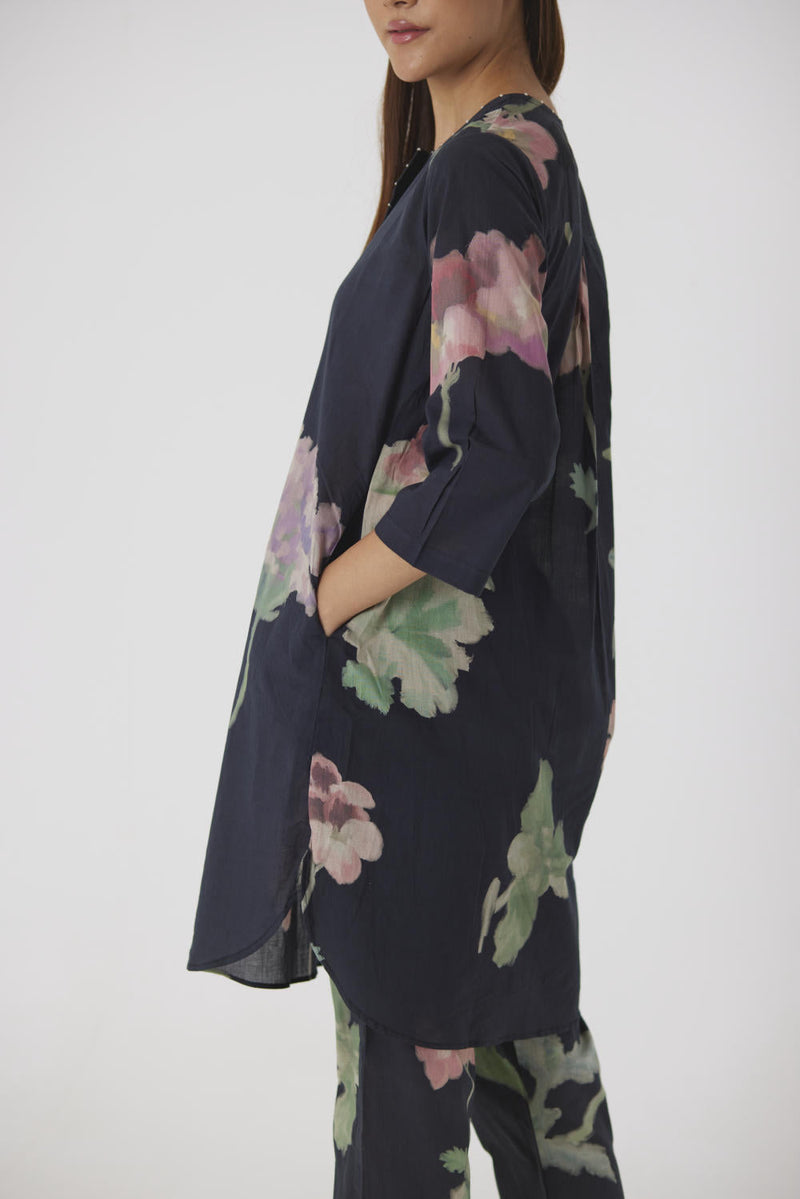 JULIET BLACK KURTA SET cotton by Yam in black color for women Worldwide