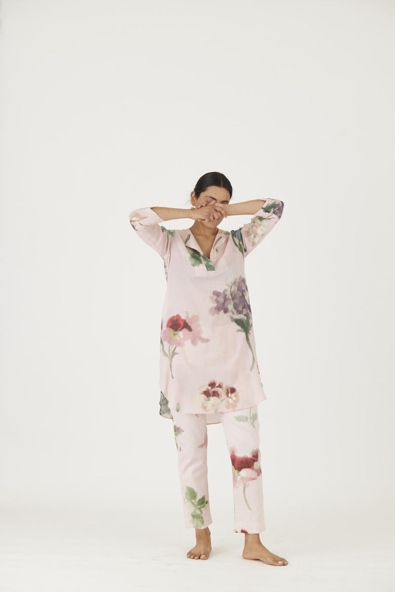 JULIET PINK KURTA SET Kurta Sets by Yam in pink color for women Worldwide