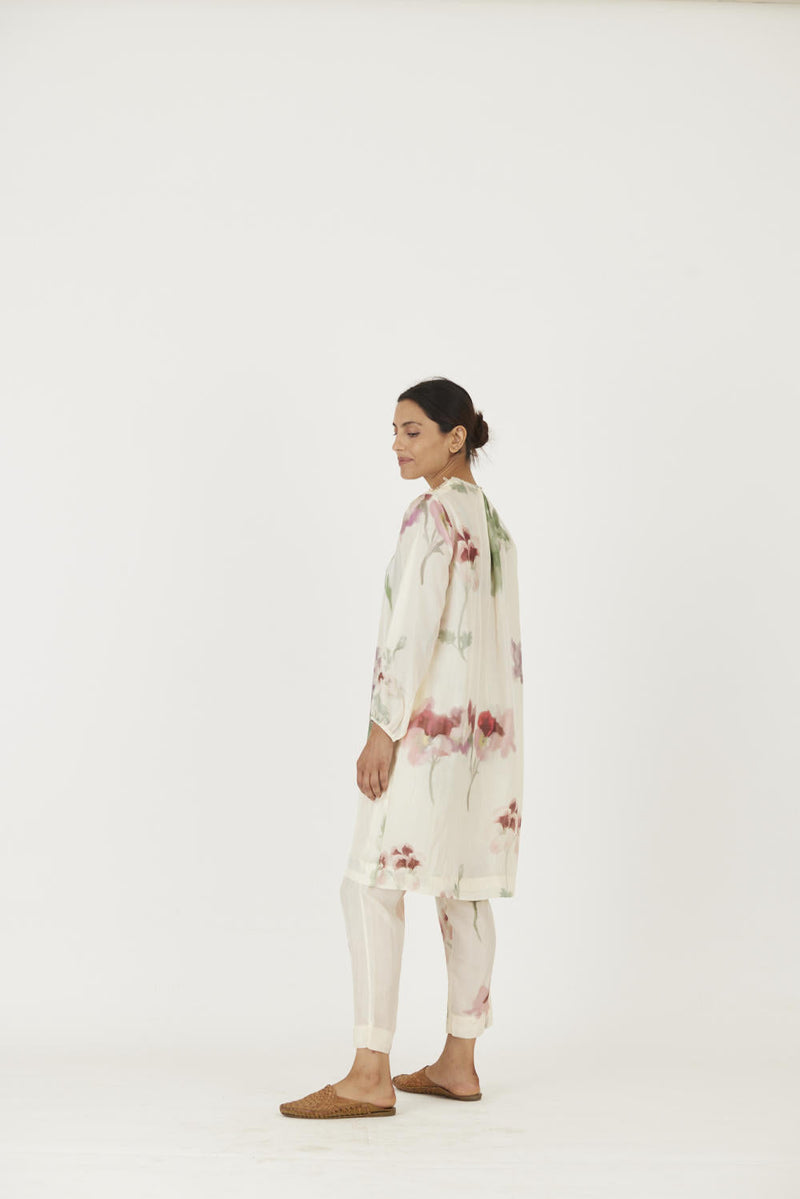 JULIET WHITE SILK KURTA SET Kurta Sets by Yam in white color for women Worldwide