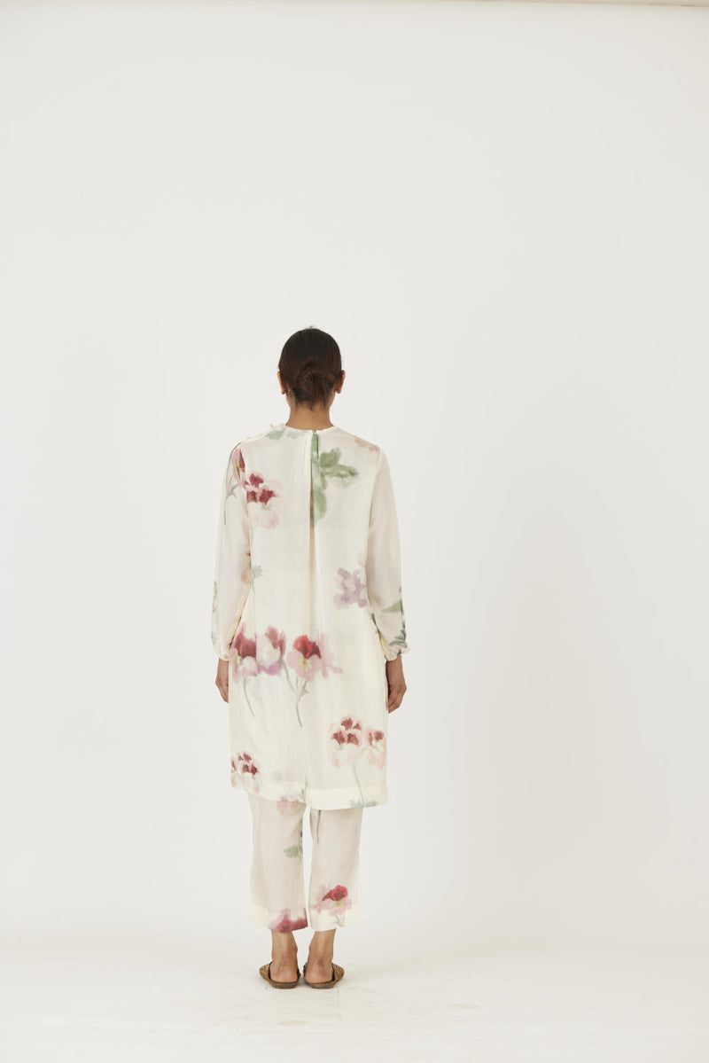 JULIET WHITE SILK KURTA SET Kurta Sets by Yam in white color for women Worldwide