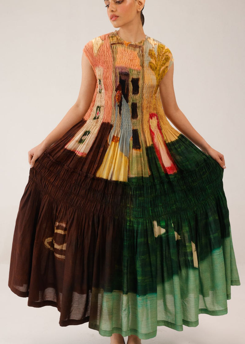 JULY DRESS - MORNING COFFEE cotton by CORD for women Worldwide