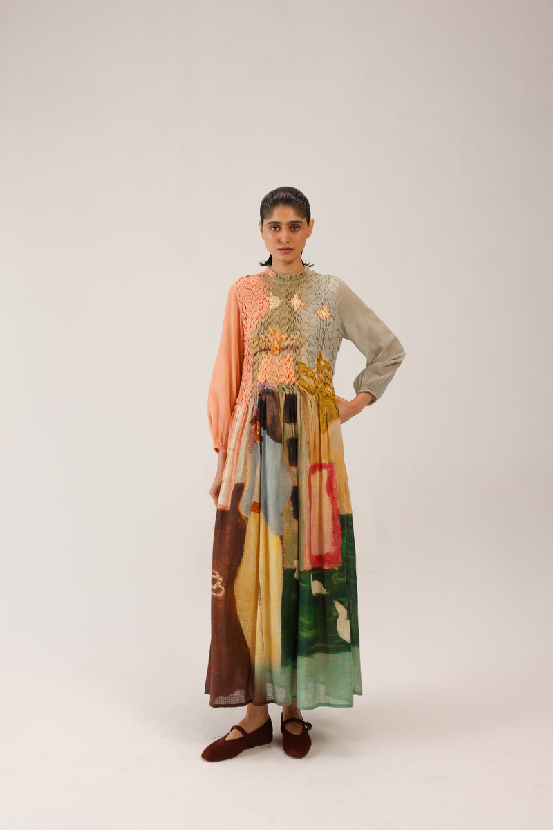 JUNE DRESS - MORNING COFFEE cotton by CORD for women Worldwide