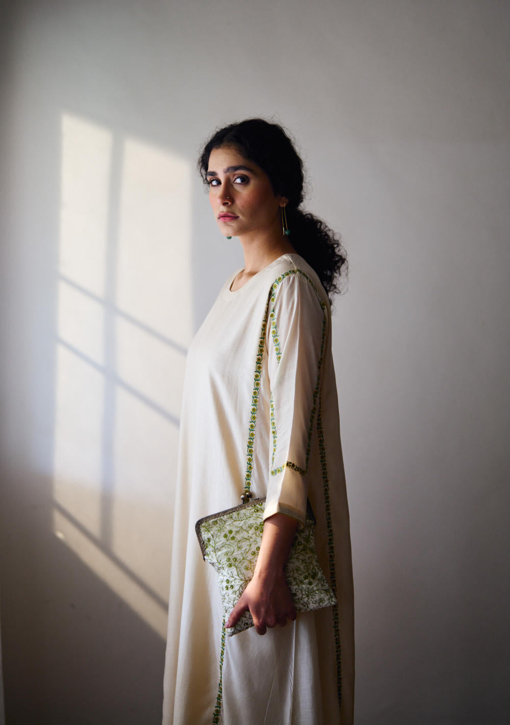 June ivory kurta set