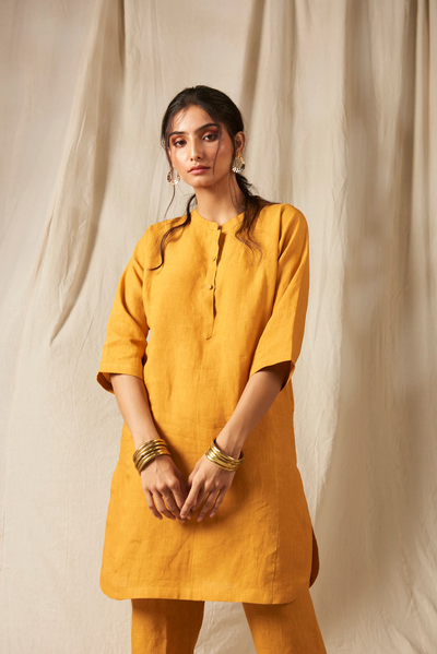 Jaisalmer Linen Panelled Kurta Set