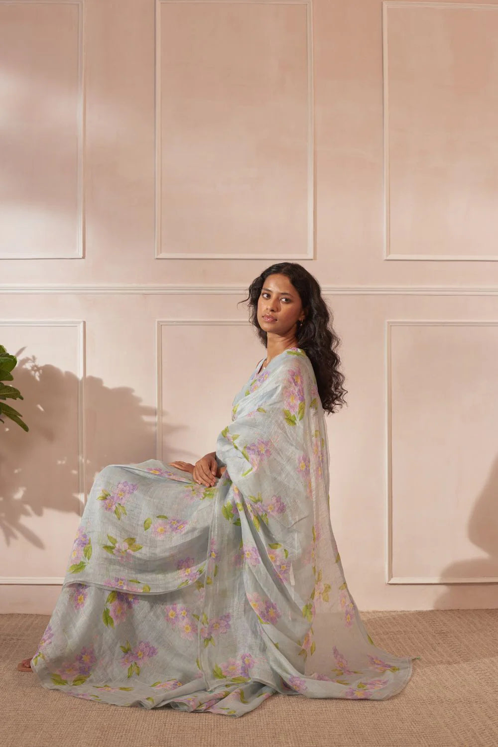 Jarul Linen Silk Sari