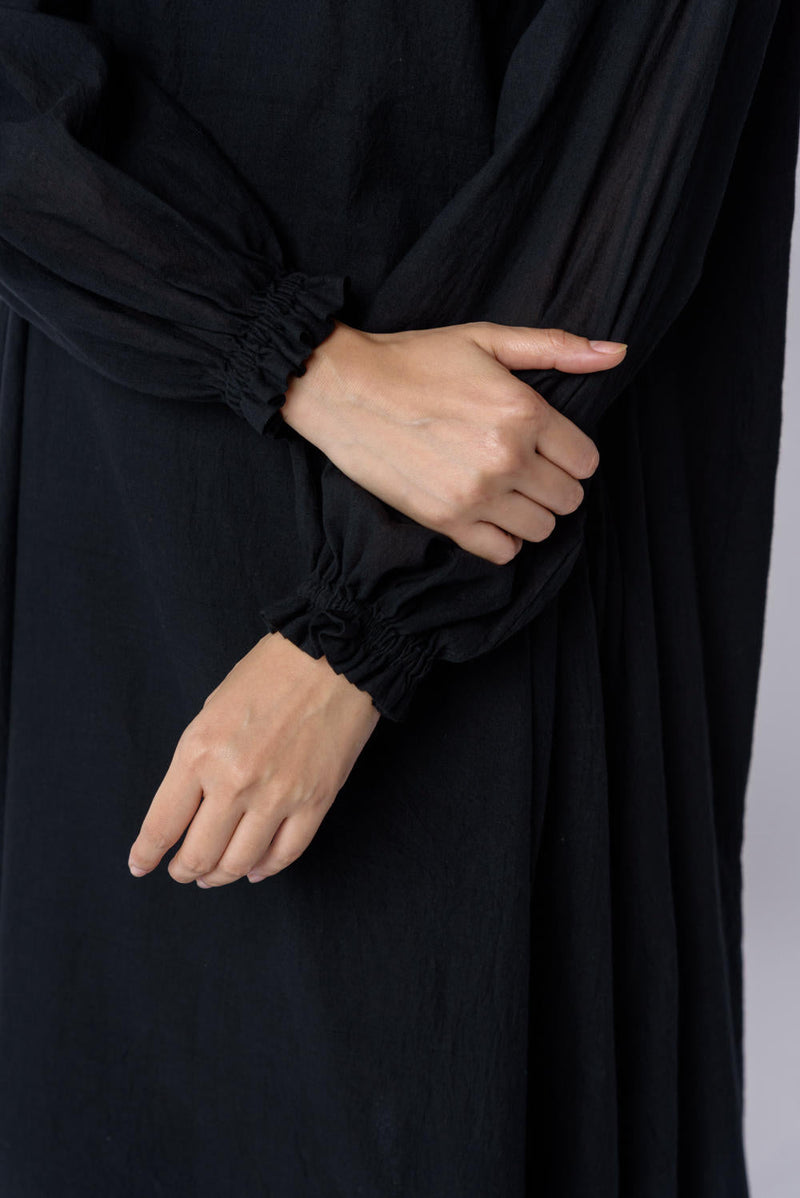 Jet black flared dress - Black Dress by World of Crow in black color for women Worldwide