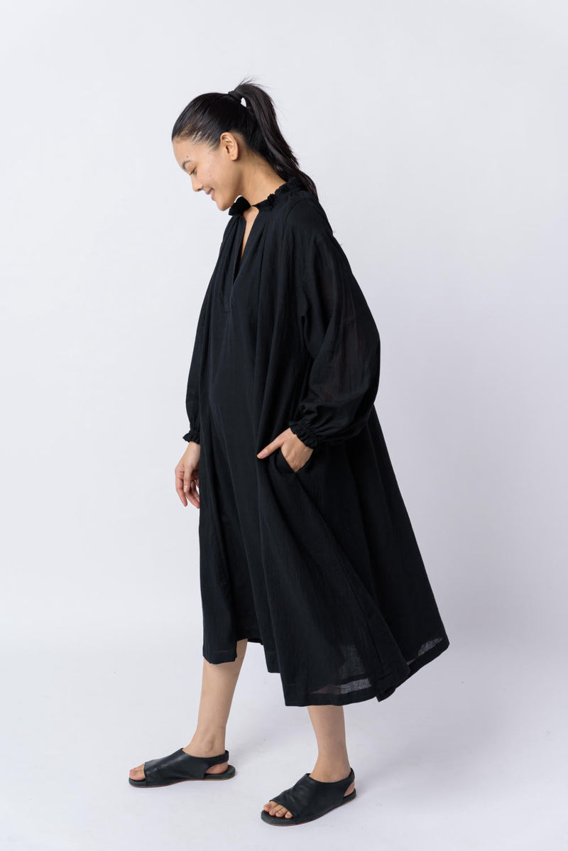 Jet black flared dress - Black Dress by World of Crow in black color for women Worldwide