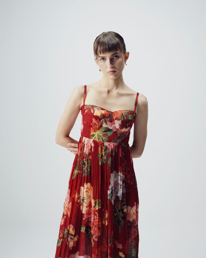 Jingle Bralette Dress by YAM in red color for women Worldwide