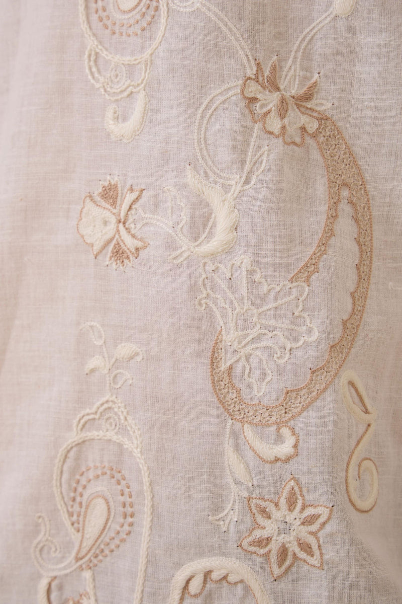Joyce Embroidered handwoven shirt cotton by The Summer House in white color for women Worldwide