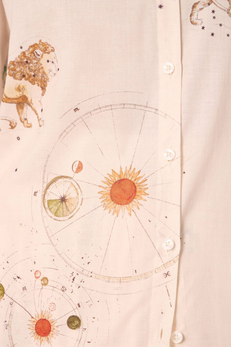 Joyce Zodiac Print Cotton Shirt cotton by The Summer House for women Worldwide