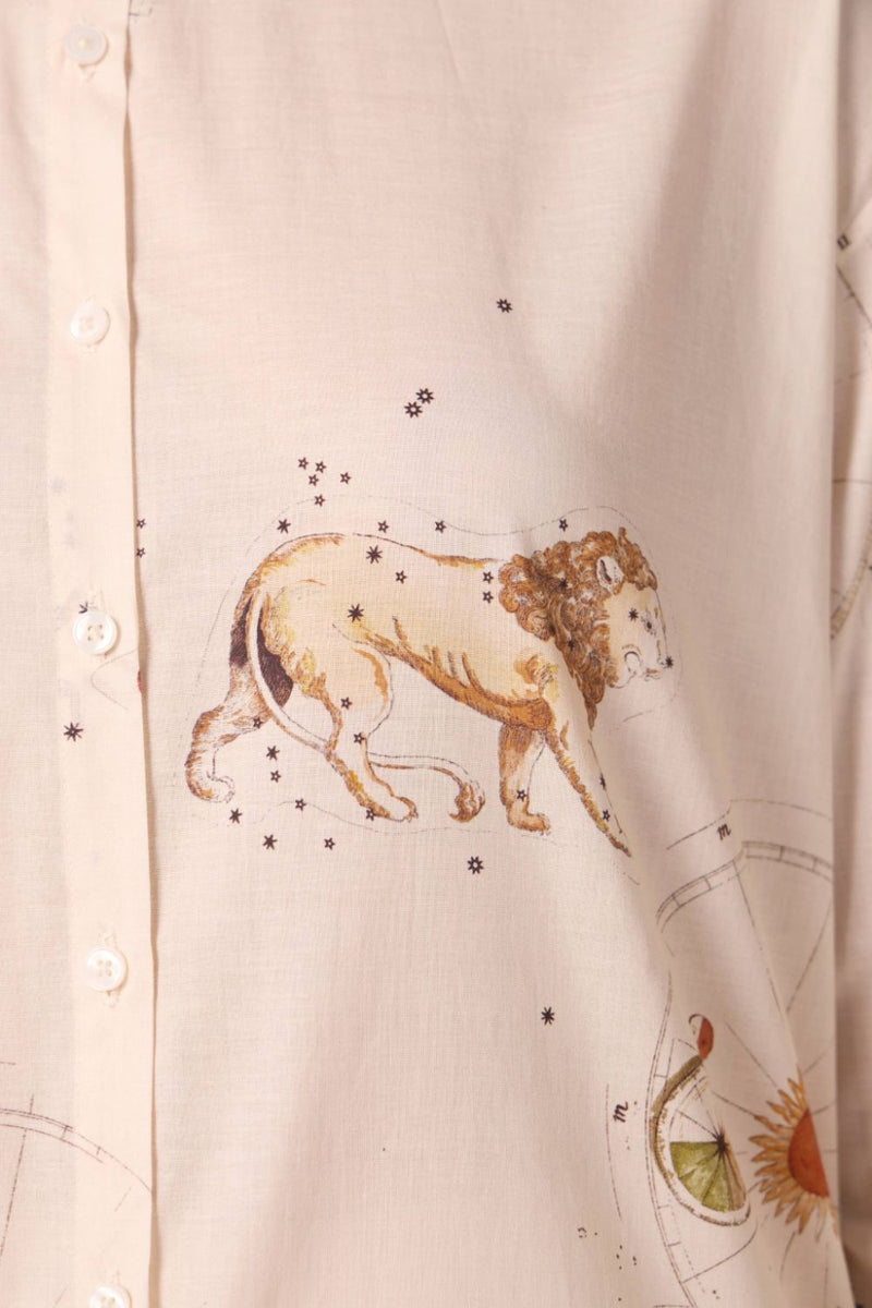 Joyce Zodiac Print Cotton Shirt cotton by The Summer House for women Worldwide