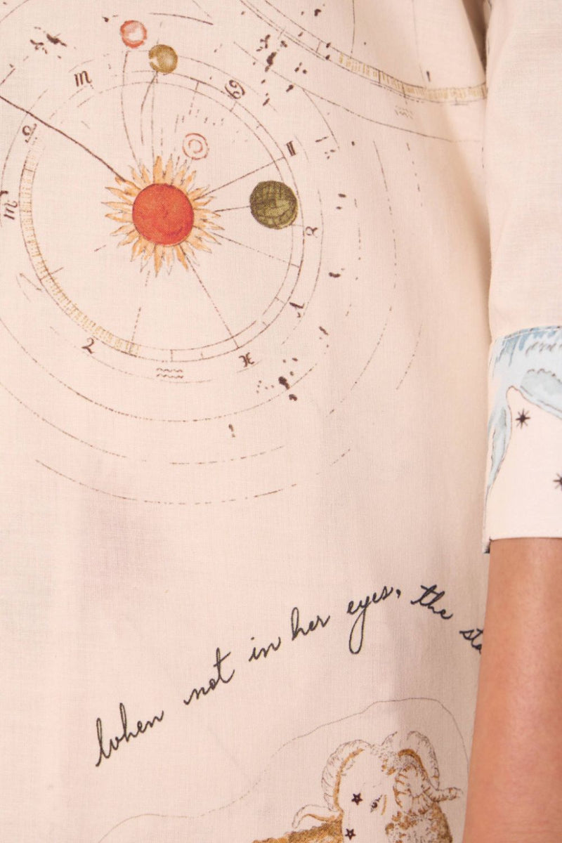 Joyce Zodiac Print Cotton Shirt cotton by The Summer House for women Worldwide