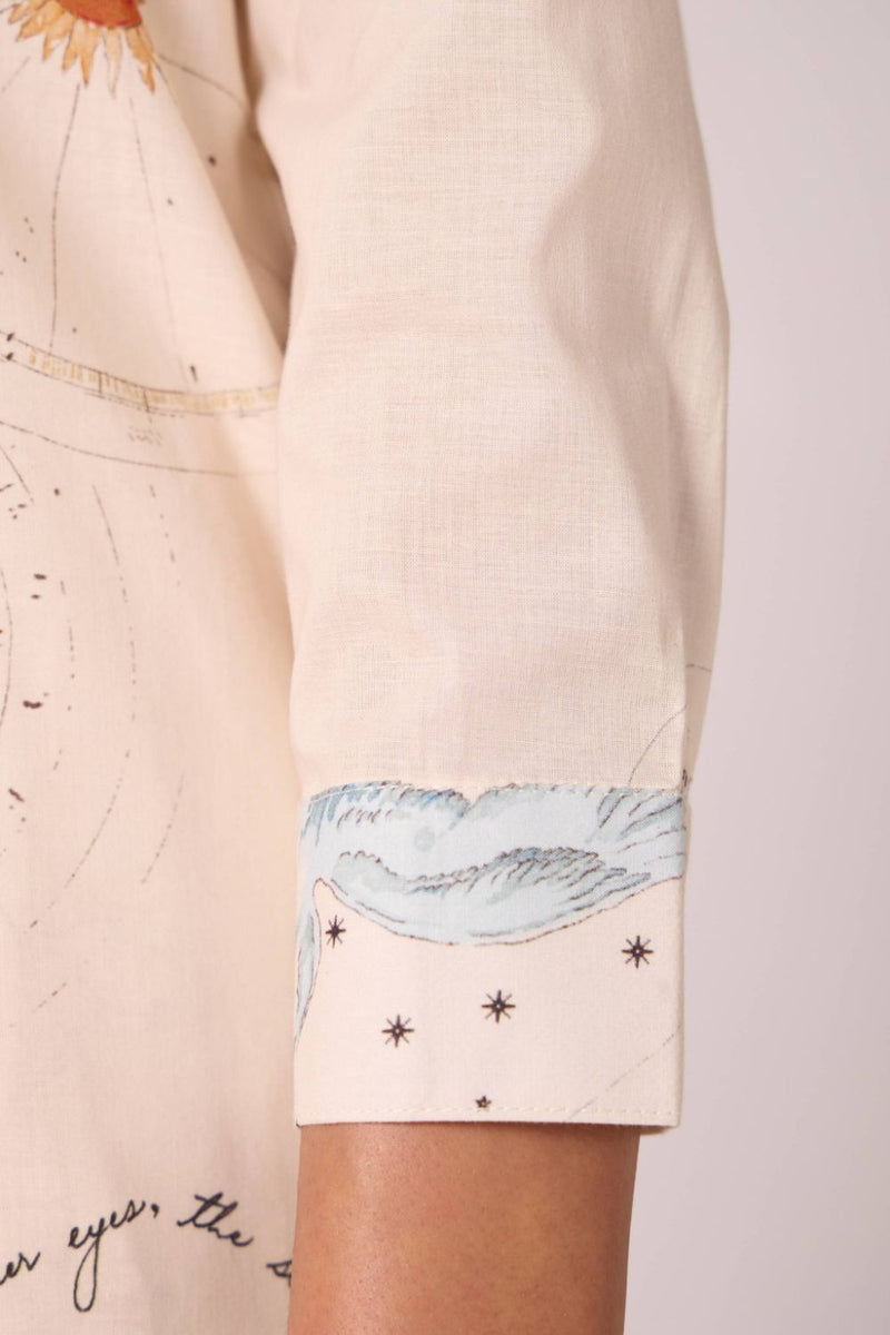 Joyce Zodiac Print Cotton Shirt cotton by The Summer House for women Worldwide