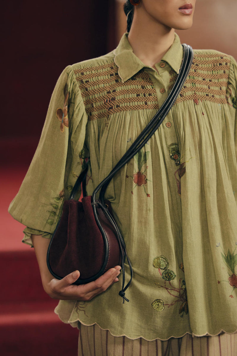 Judy Shirt - Sage Green Botanical by CORD for Worldwide